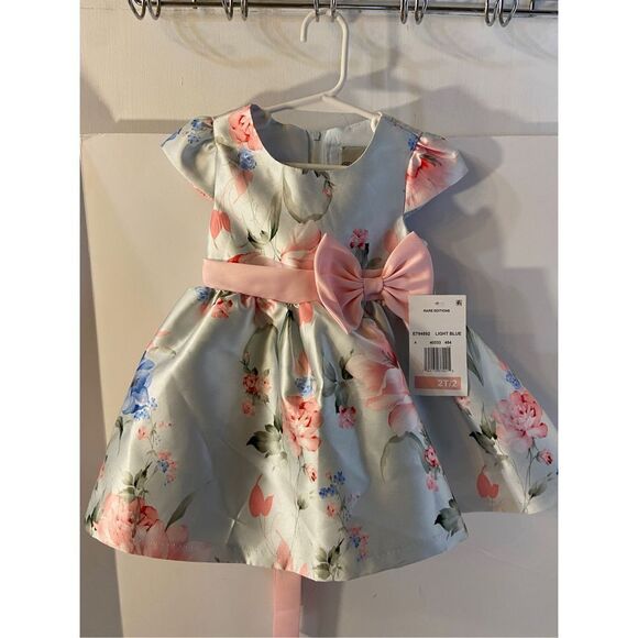 Rare edition 2t formal dress new light blue pink rn#18854 NEW - Picture 1 of 7